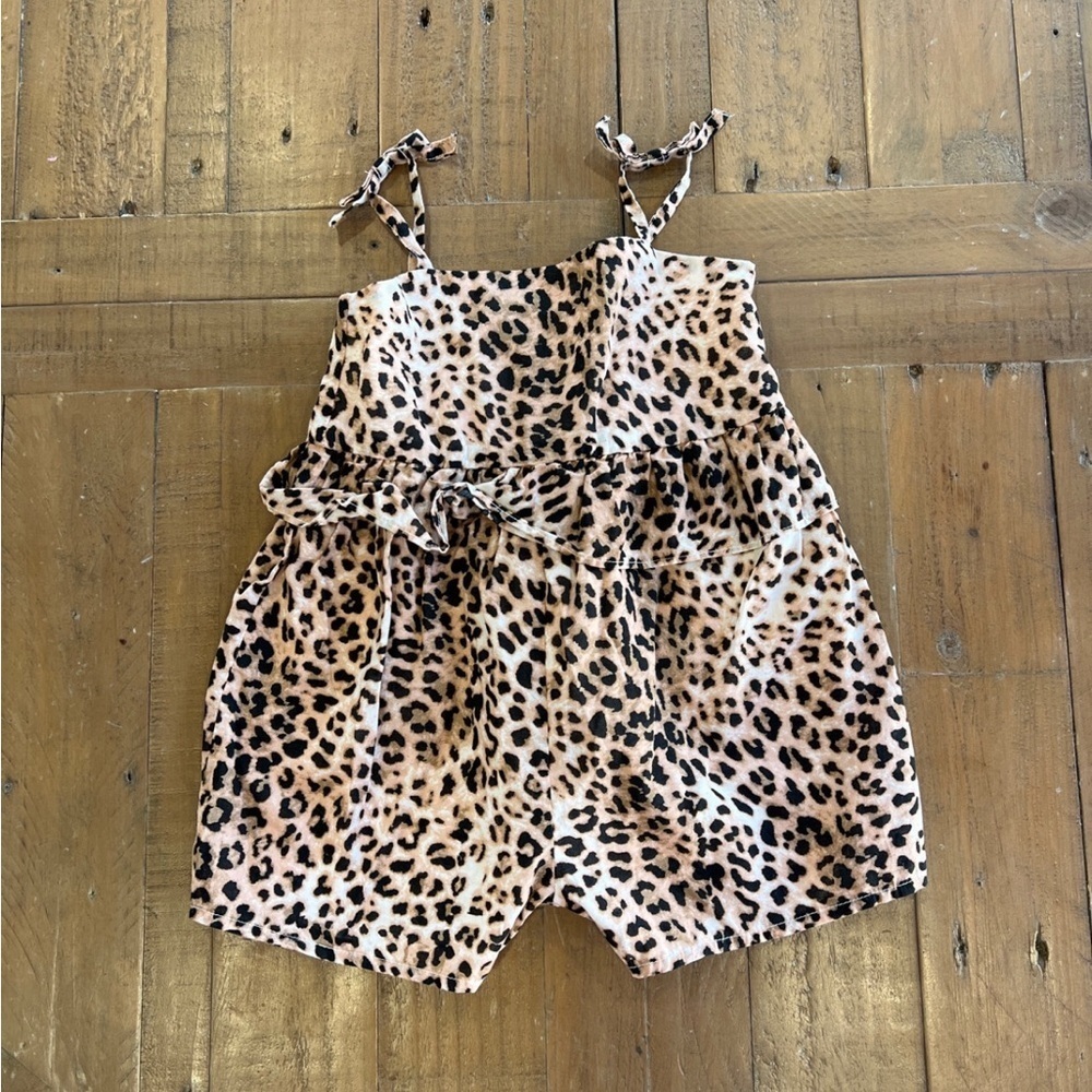 Janie and jack leopard short romper